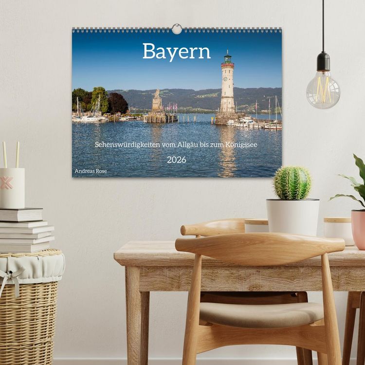 Produktbild: Bayern - Sehensw&uuml;rdigkeiten vom Allg&auml;u bis zum K&ouml;nigssee (Wandkalender 2026 DIN A3 quer), CALVENDO Monatskalender