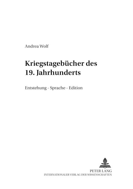 Produktbild: Kriegstageb&uuml;cher des 19. Jahrhunderts