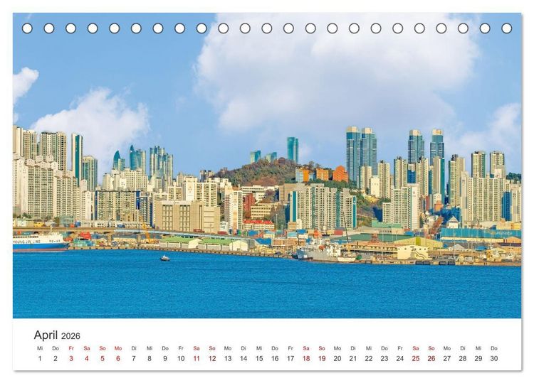 Produktbild: Busan - Hafenstadt in S&uuml;dkorea (Tischkalender 2026 DIN A5 quer), CALVENDO Monatskalender