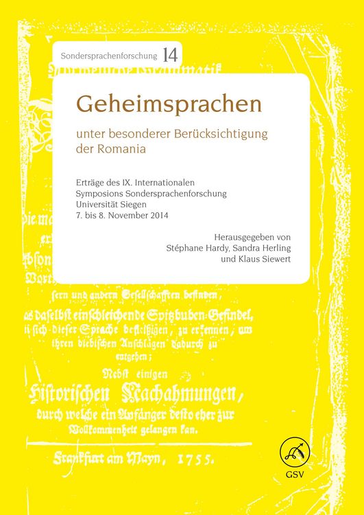 Produktbild: Geheimsprachen unter besonderer Ber&uuml;cksichtigung der Romania