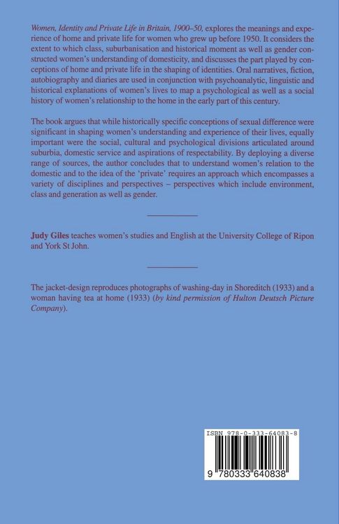Produktbild: Women, Identity and Private Life in Britain, 1900&ndash;50