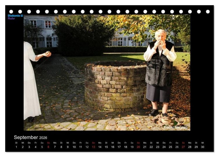 Produktbild: "Sch&ouml;nheit im Alter" - die Feierabendh&auml;user zu Gast im M&auml;rchenland der Br&uuml;der Grimm (Tischkalender 2026 DIN A5 quer), CALVENDO Monatskalender
