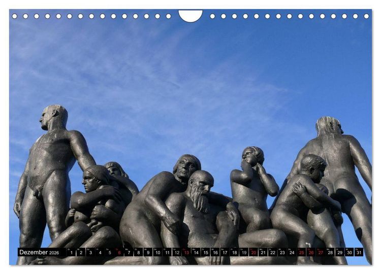 Produktbild: Vigeland Skulpturen Park Oslo (Wandkalender 2026 DIN A4 quer), CALVENDO Monatskalender