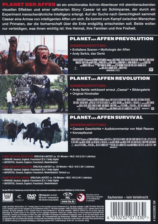 Planet der Affen Trilogie [3 DVDs]