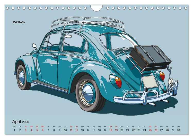 Produktbild: Made in Germany - Illustrationen deutscher Oldtimer (Wandkalender 2026 DIN A4 quer), CALVENDO Monatskalender