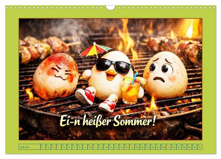 Produktbild: Ei-n Jahr voller Spa&szlig;! - Humor, Herz und H&uuml;hnerei (Wandkalender 2027 DIN A3 quer), CALVENDO Monatskalender