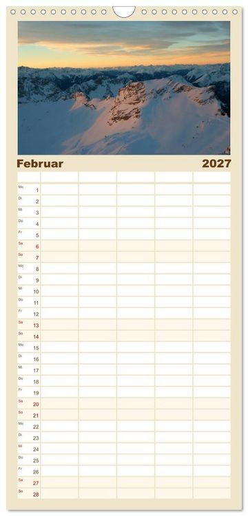 Produktbild: Familienplaner 2027 - Berge und Seen rund um die Zugspitze mit 5 Spalten (Wandkalender, 21 x 45 cm) CALVENDO