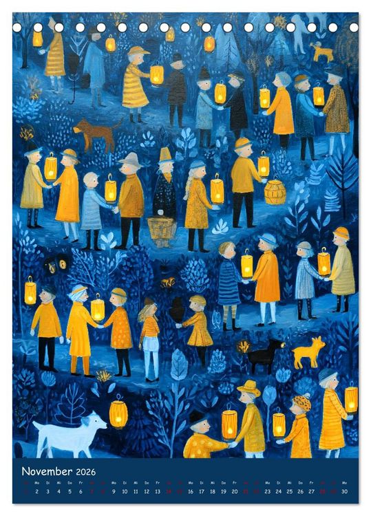 Produktbild: Folk Art Seasons (Tischkalender 2026 DIN A5 hoch), CALVENDO Monatskalender
