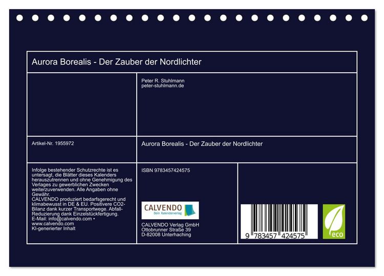 Produktbild: Aurora Borealis - Der Zauber der Nordlichter (Tischkalender 2026 DIN A5 quer), CALVENDO Monatskalender