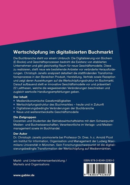 Produktbild: Wertsch&ouml;pfung im digitalisierten Buchmarkt