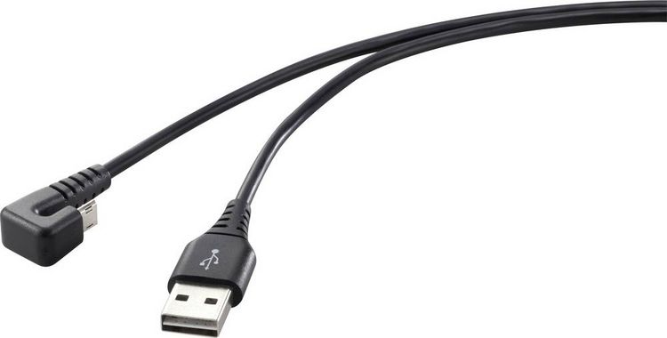 Produktbild: Renkforce USB-Kabel USB 2.0 USB-A Stecker, USB-Micro-B Stecker 1.00m Schwarz RF-4598342