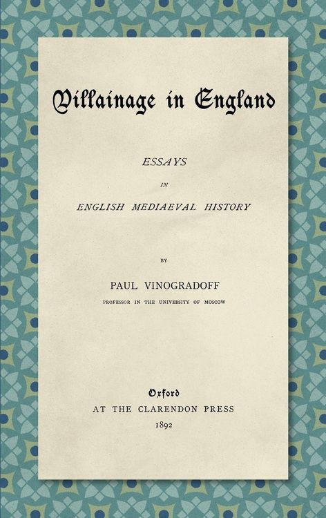 Produktbild: Villainage in England (1892)