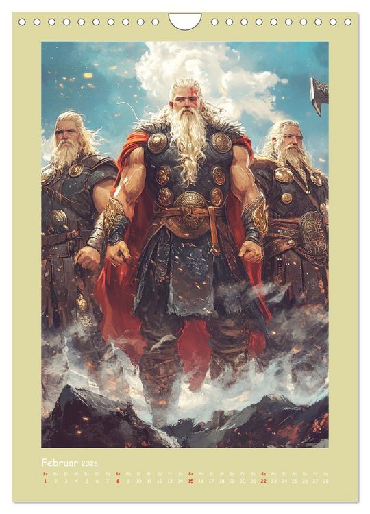 Produktbild: Wikinger Comics. Nordische Fantasy-Helden (Wandkalender 2026 DIN A4 hoch), CALVENDO Monatskalender