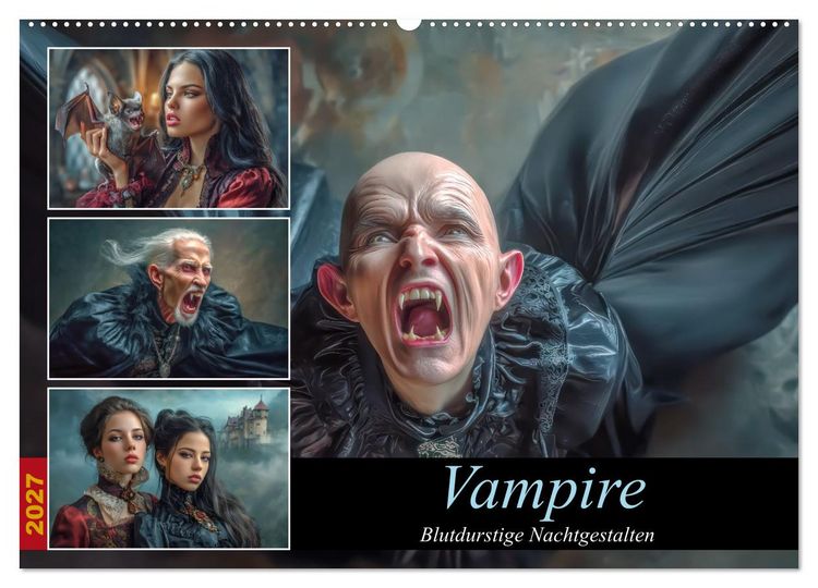 Produktbild: Vampire - Blutdurstige Nachtgestalten (Wandkalender 2027 DIN A2 quer), CALVENDO Monatskalender
