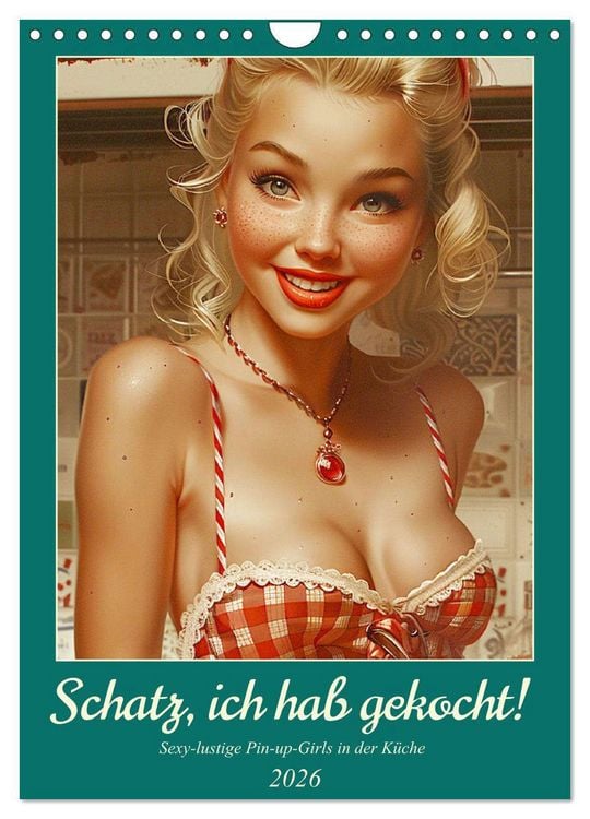 Produktbild: Schatz, ich hab gekocht! Sexy-lustige Pin-up-Girls in der K&uuml;che (Wandkalender 2026 DIN A4 hoch), CALVENDO Monatskalender