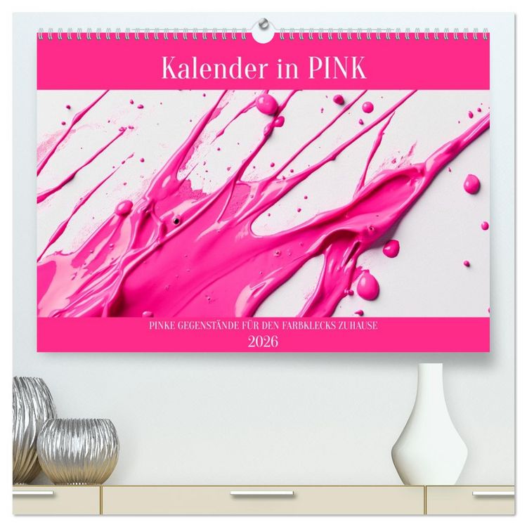 Produktbild: Kalender in PINK (hochwertiger Premium Wandkalender 2026 DIN A2 quer), Kunstdruck in Hochglanz