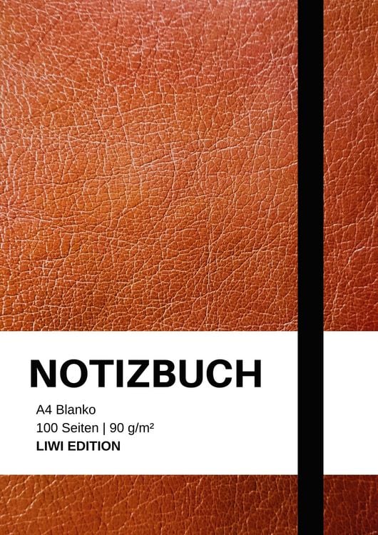 Produktbild: Notizbuch A4 blanko - 100 Seiten 90g/m&sup2; - Soft Cover Braun - Papier