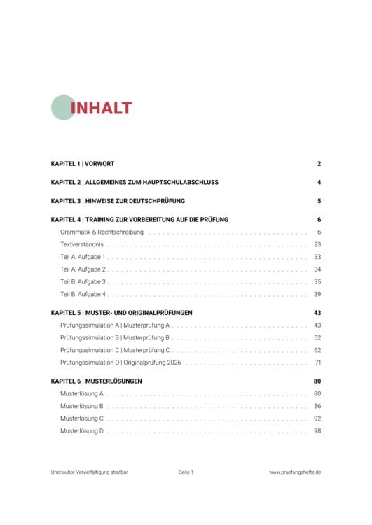 Produktbild: Pr&uuml;fungsheft Hauptschule 2027 BW &ndash; Deutsch