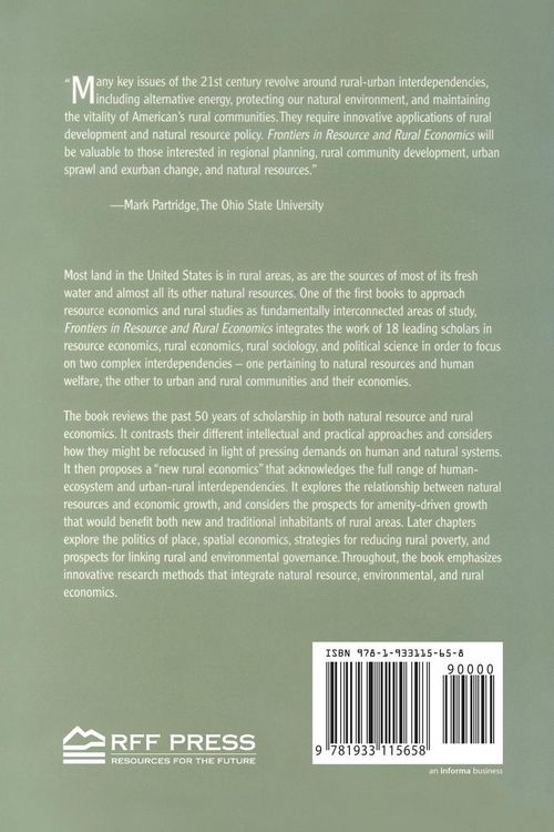 Produktbild: Frontiers in Resource and Rural Economics