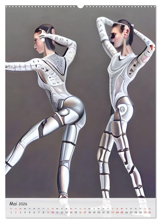 Produktbild: Tanzende Roboter - Computertr&auml;ume aus der KI (hochwertiger Premium Wandkalender 2026 DIN A2 hoch), Kunstdruck in Hochglanz