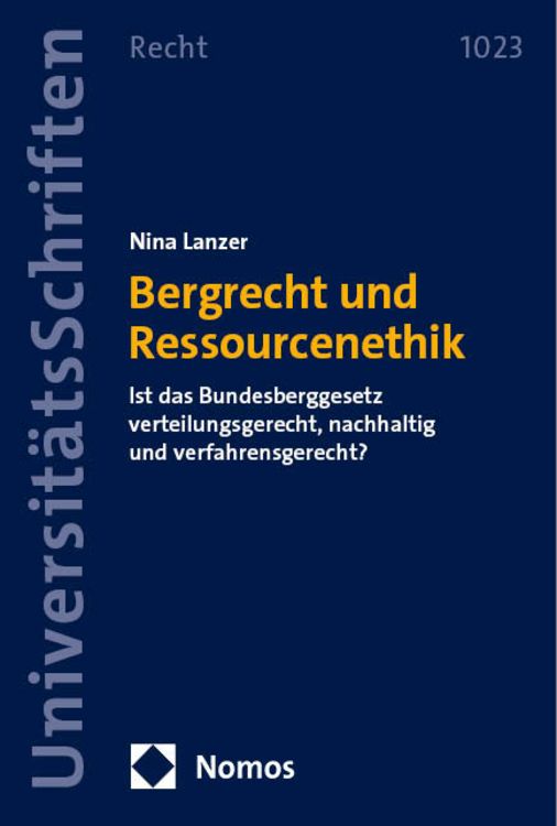 Produktbild: Bergrecht und Ressourcenethik