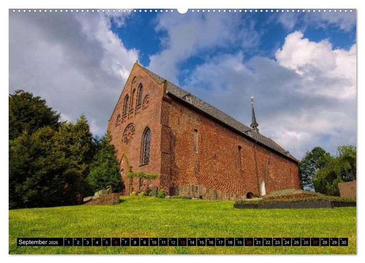 Produktbild: Kirchen in Ostfriesland (hochwertiger Premium Wandkalender 2026 DIN A2 quer), Kunstdruck in Hochglanz