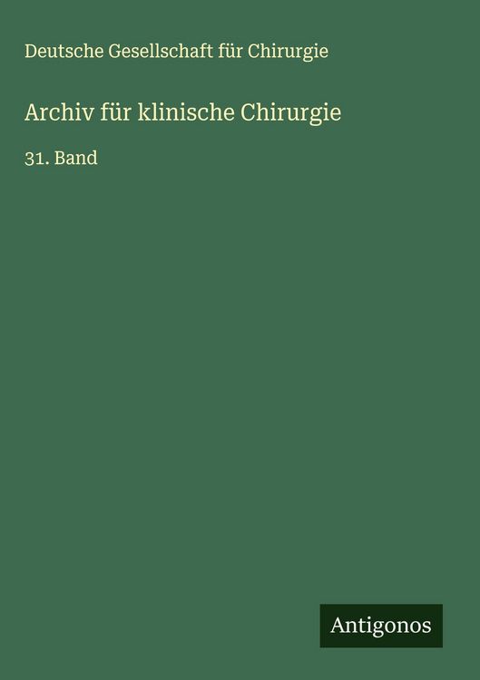 Produktbild: Archiv f&uuml;r klinische Chirurgie