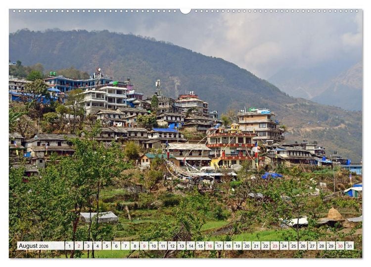 Produktbild: Wohnen im HIMALAYA (Wandkalender 2026 DIN A2 quer), CALVENDO Monatskalender