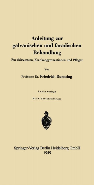 Produktbild: Anleitung zur galvanischen und faradischen Behandlung