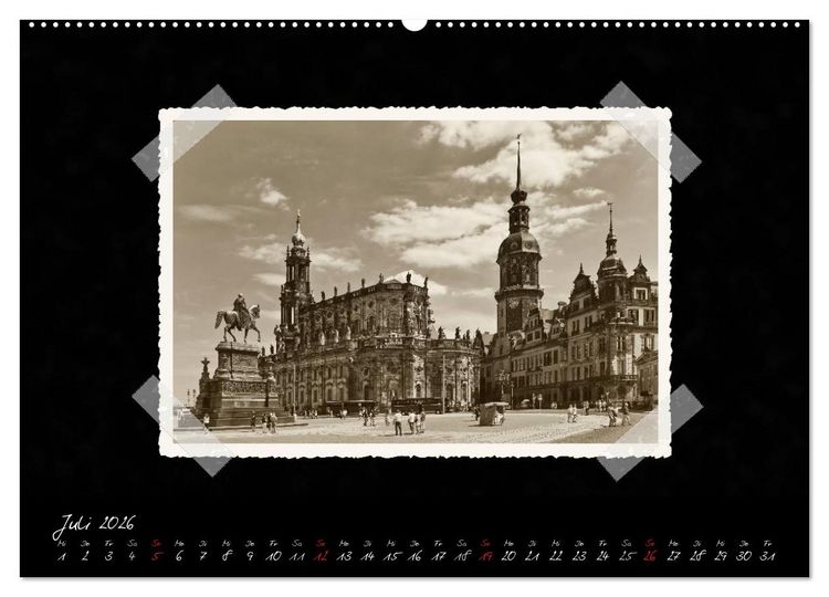 Produktbild: Dresden - Ein Kalender mit Fotografien wie aus einem alten Fotoalbum (hochwertiger Premium Wandkalender 2026 DIN A2 quer), Kunstdruck in Hochglanz