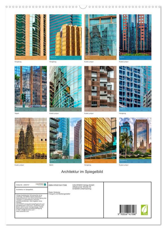 Produktbild: Architektur im Spiegelbild (hochwertiger Premium Wandkalender 2026 DIN A2 hoch), Kunstdruck in Hochglanz