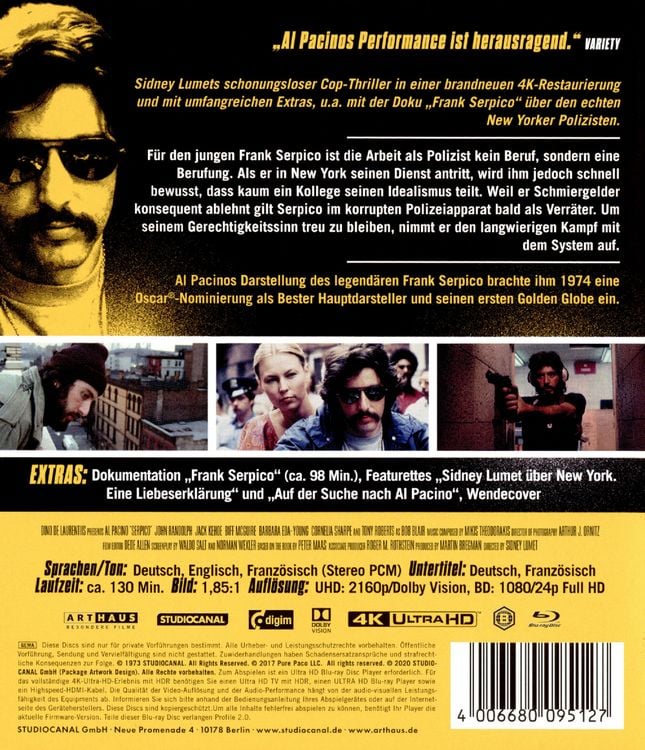 Produktbild: Serpico (4K Ultra HD) (+ Blu-ray 2D)