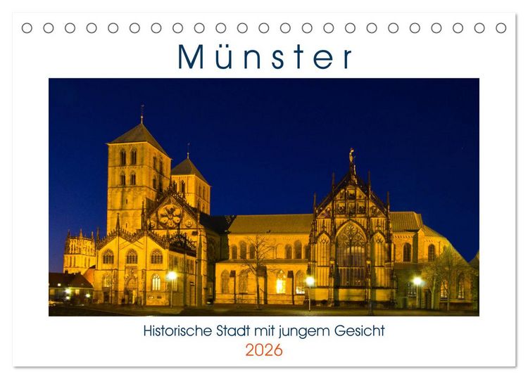 Produktbild: M&uuml;nster - Historische Stadt mit jungem Gesicht (Tischkalender 2026 DIN A5 quer), CALVENDO Monatskalender