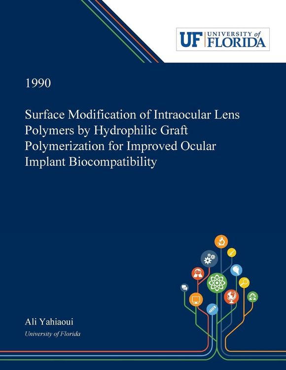 Produktbild: Surface Modification of Intraocular Lens Polymers by Hydrophilic Graft Polymerization for Improved Ocular Implant Biocompatibility