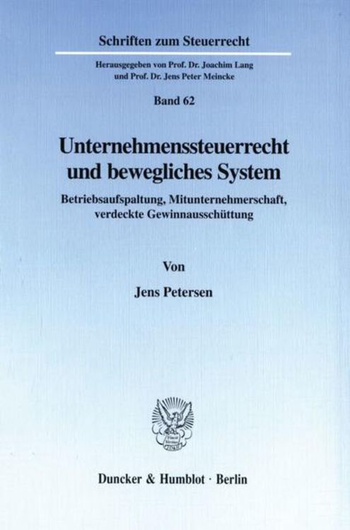 Produktbild: Unternehmenssteuerrecht und bewegliches System.