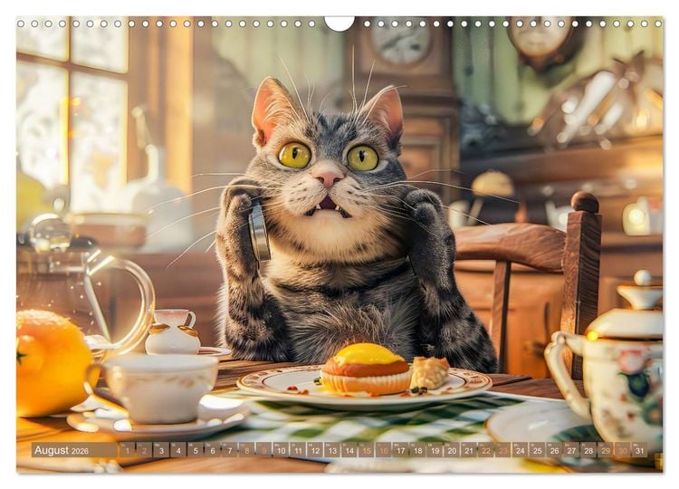 Produktbild: Katzen-Alltag - Ein witziges Jahr mit Kater Tommy (Wandkalender 2026 DIN A3 quer), CALVENDO Monatskalender