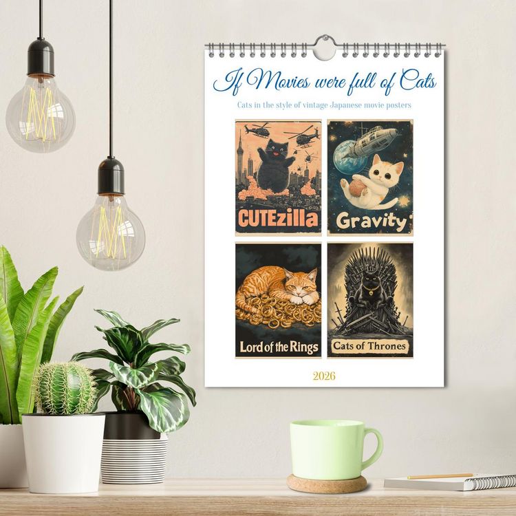Produktbild: If Movies where full of Cats (Wall Calendar 2026 DIN A4 portrait), CALVENDO 12 Month Wall Calendar
