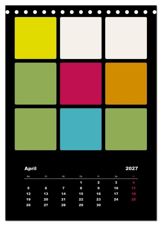 Produktbild: Fotokalender FARBFL&Auml;CHEN (Tischkalender 2027 DIN A5 hoch), CALVENDO Monatskalender