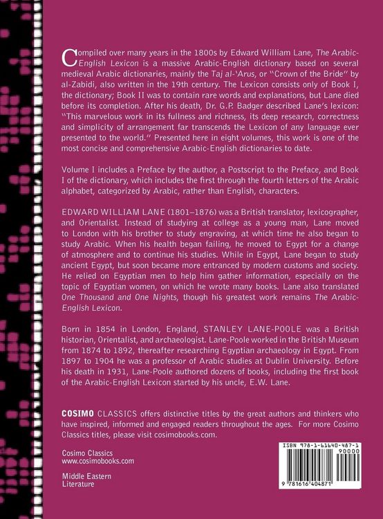 Produktbild: An Arabic-English Lexicon (in Eight Volumes), Vol. I