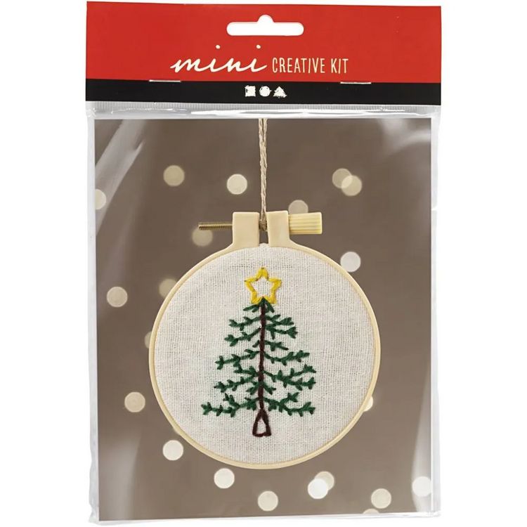 Produktbild: Creativ Company DIY Sets Sticken & Nadelstanzen Mini Kreativ Set Sticken, Weihnachtsbaum, Kreativ Box