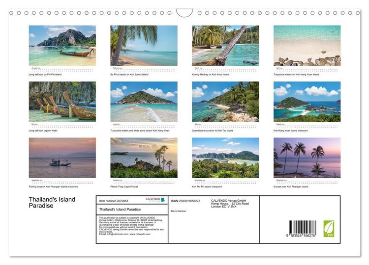 Produktbild: Thailand's Island Paradise (Wall Calendar 2026 DIN A3 landscape), CALVENDO 12 Month Wall Calendar
