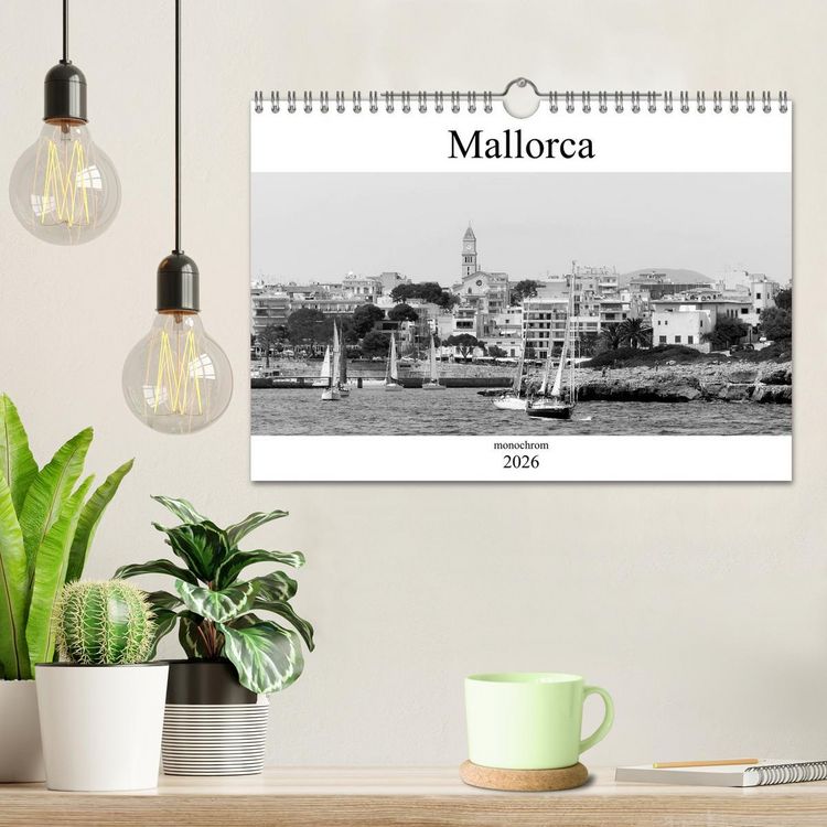 Produktbild: Mallorca monochrom (Wandkalender 2026 DIN A4 quer), CALVENDO Monatskalender
