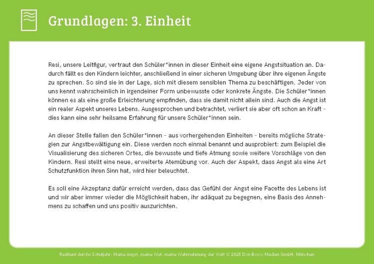Produktbild: Resilient durchs Schuljahr: Meine Angst, meine Wut, meine Wahrnehmung der Welt