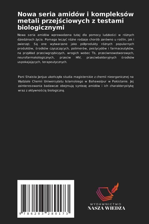 Produktbild: Nowa seria amid&oacute;w i kompleks&oacute;w metali przej&iquest;ciowych z testami biologicznymi