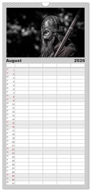 Produktbild: Familienplaner 2026 - Wikinger und Krieger mit 5 Spalten (Wandkalender, 21 x 45 cm) CALVENDO