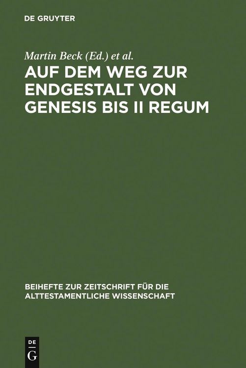 Produktbild: Auf dem Weg zur Endgestalt von Genesis bis II Regum