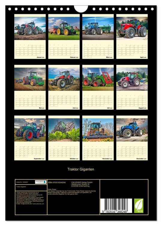 Produktbild: Traktor Giganten (Wandkalender 2026 DIN A4 hoch), CALVENDO Monatskalender