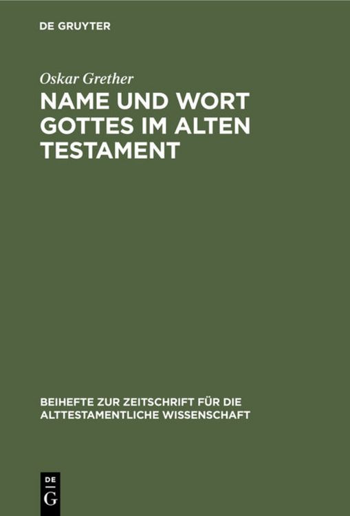 Produktbild: Name und Wort Gottes im Alten Testament