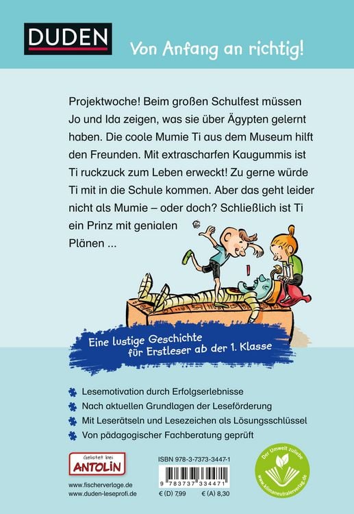 Produktbild: Duden Leseprofi &ndash; Eine Mumie geht zur Schule, 1. Klasse