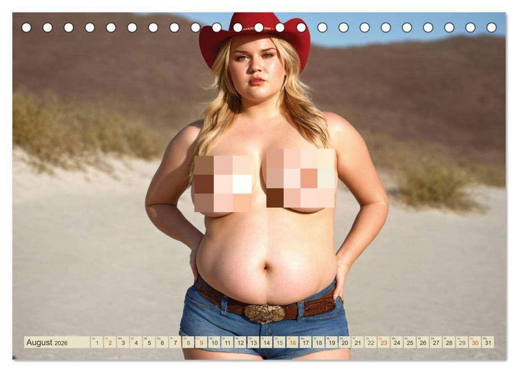 Produktbild: XXL Beach Girls Kalender - Kurvige Frauen am Strand (Tischkalender 2026 DIN A5 quer), CALVENDO Monatskalender